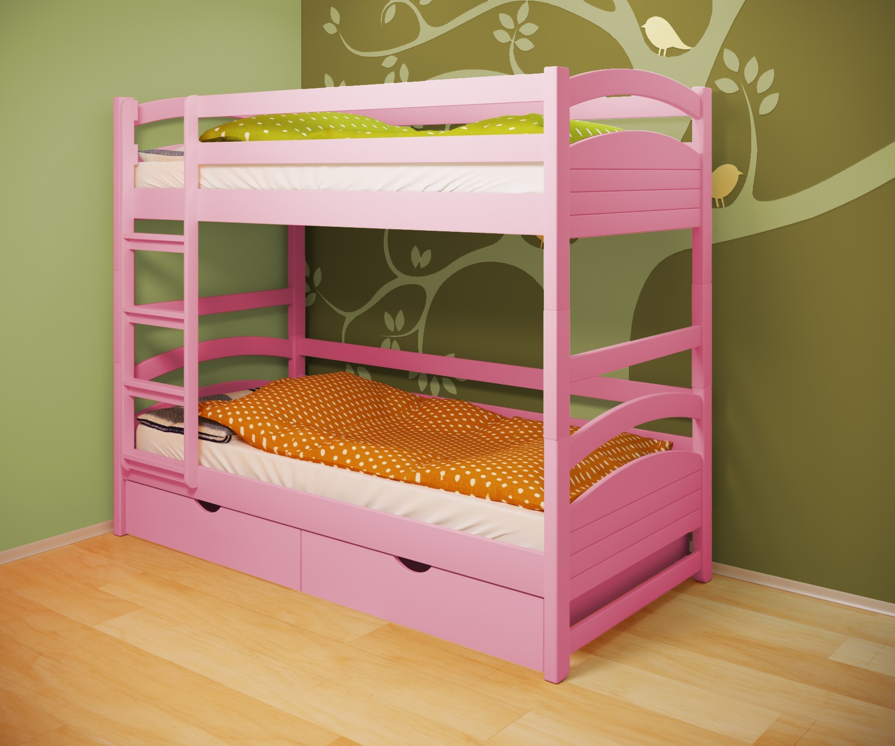 Кровать двухъярусная RainbowDream Милана 80х190 см розовый массив ольхи, с ящиками
Кровать двухъярусная RainbowDream Милана 80х190 см розовый массив ольхи, с ящиками