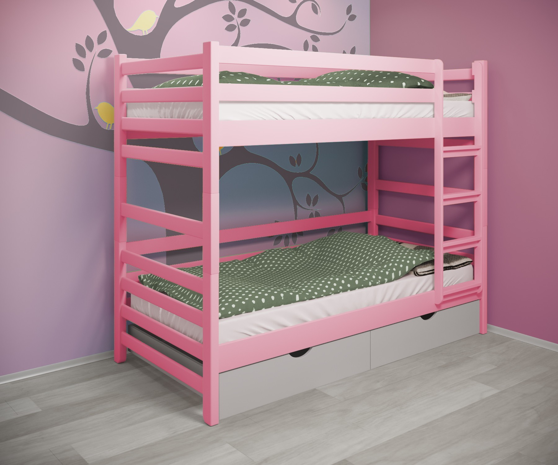 Кровать двухъярусная RainbowDream Томас 80х190 см розовый массив ольхи, с ящиками
Кровать двухъярусная RainbowDream Томас 80х190 см розовый массив ольхи, с ящиками