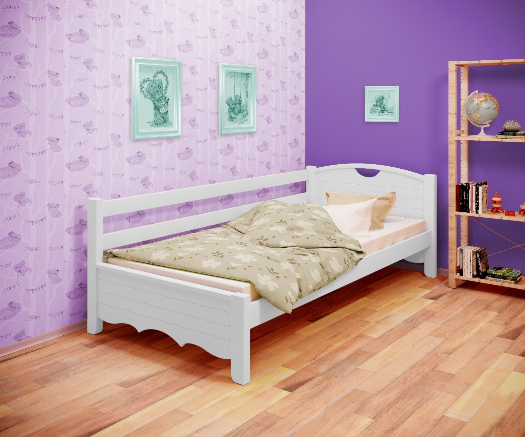 Кровать односпальная угловая RainbowDream Дженни 80х190 см белый массив ольхи, без ящиков
Кровать односпальная угловая RainbowDream Дженни 80х190 см белый массив ольхи, без ящиков