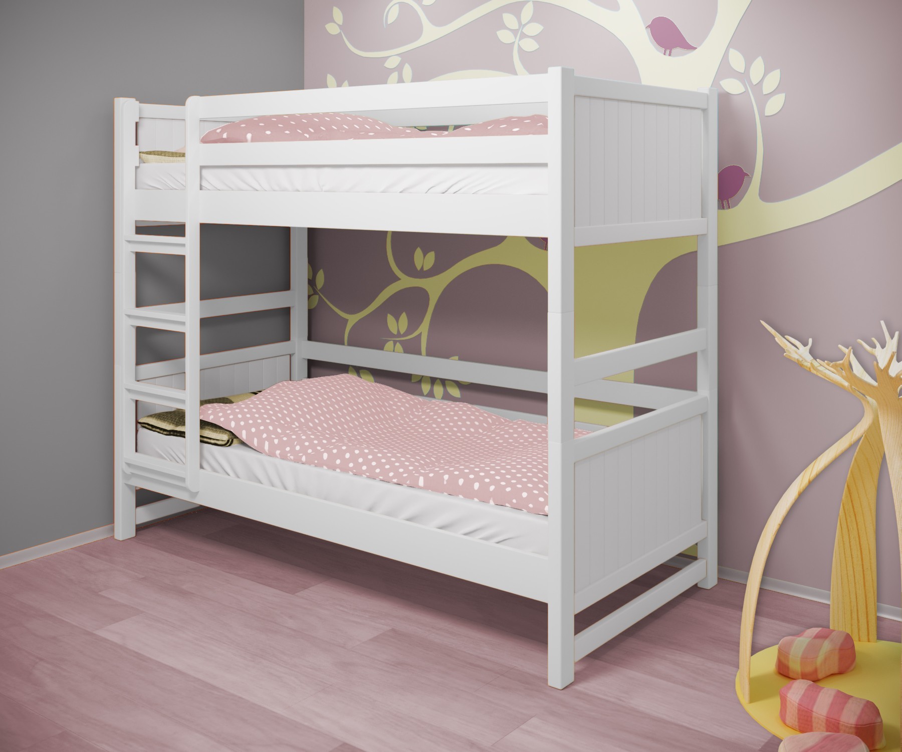 Кровать двухъярусная RainbowDream Лимонти 80х190 см белый массив ольхи, без ящиков
Кровать двухъярусная RainbowDream Лимонти 80х190 см белый массив ольхи, без ящиков