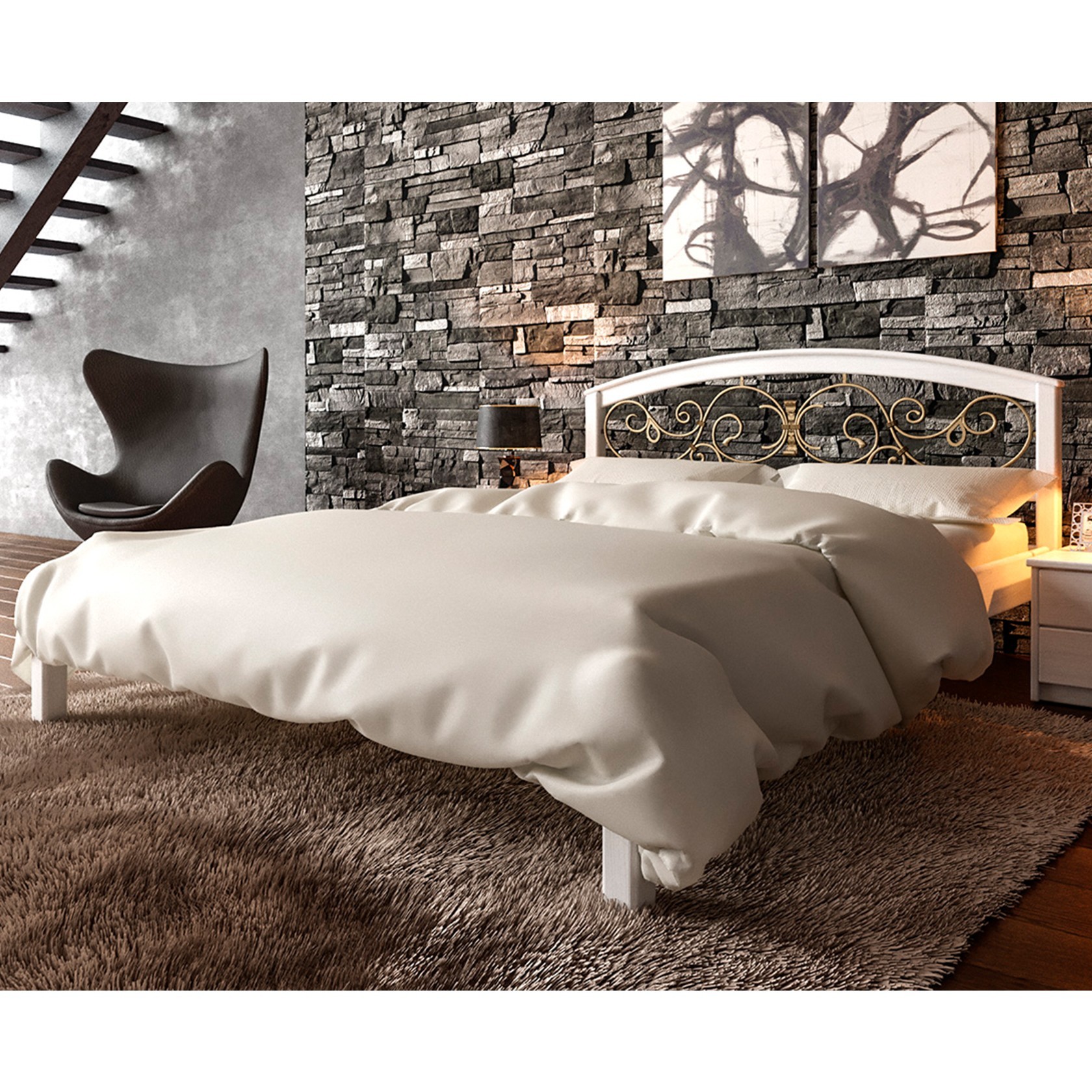 Кровать Британия с ковкой (Червоноградский ДОК) Белая 140х200 см 91109_01 
Кровать Британия с ковкой (Червоноградский ДОК) Белая 140х200 см 91109_01