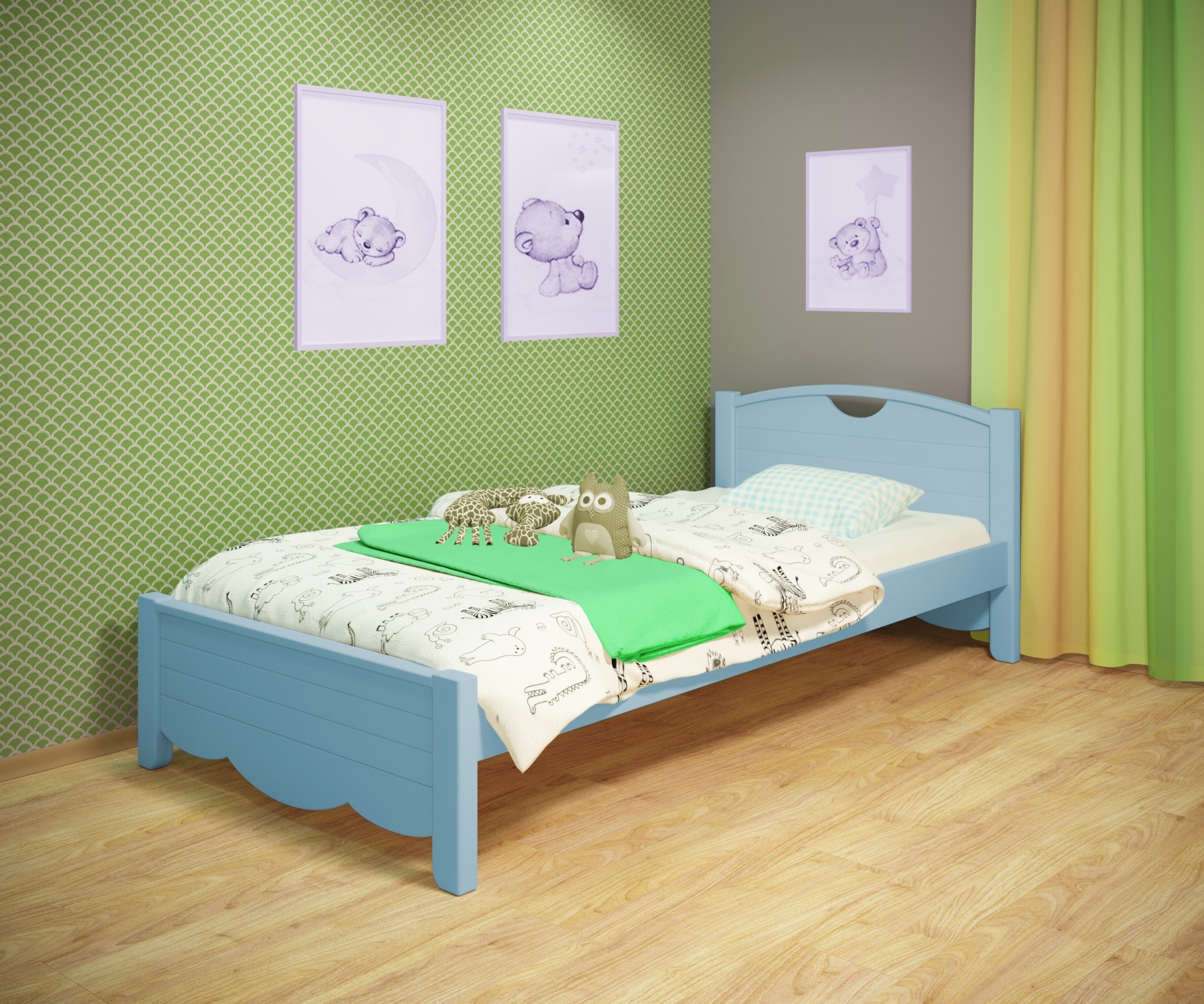 Кровать односпальная RainbowDream Белла 80х180 см голубой массив ольхи, без ящиков
Кровать односпальная RainbowDream Белла 80х180 см голубой массив ольхи, без ящиков