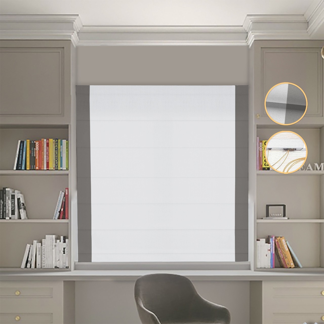 Римские шторы DECOLIV Блэкаут Нова светло-серый с графитовым кантами по бокам 110*170
Римские шторы DECOLIV Блэкаут Нова светло-серый с графитовым кантами по бокам 110*170