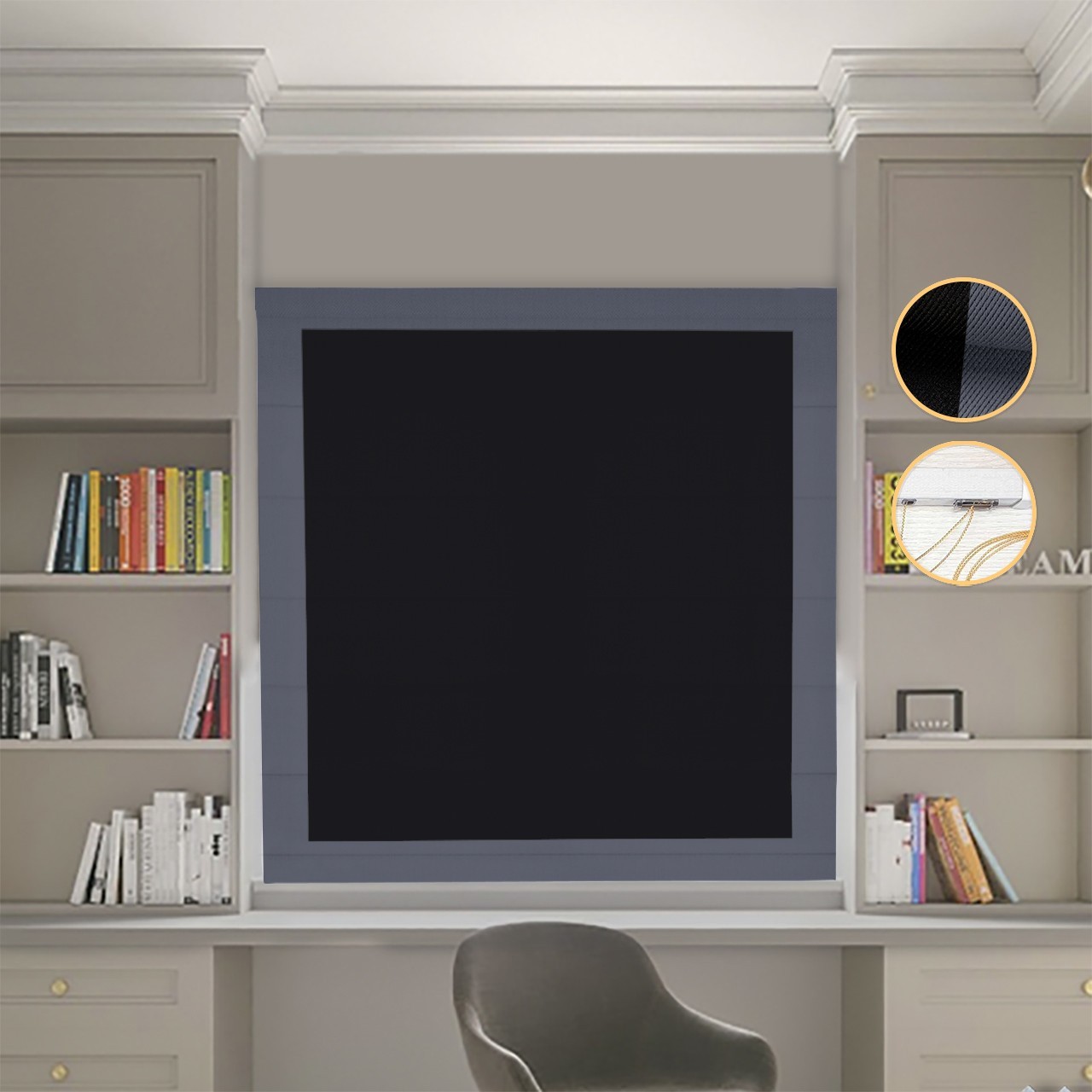 Римские шторы DECOLIV Блэкаут Перфект черный с графитовыми кантами 150*170 см
Римские шторы DECOLIV Блэкаут Перфект черный с графитовыми кантами 150*170 см