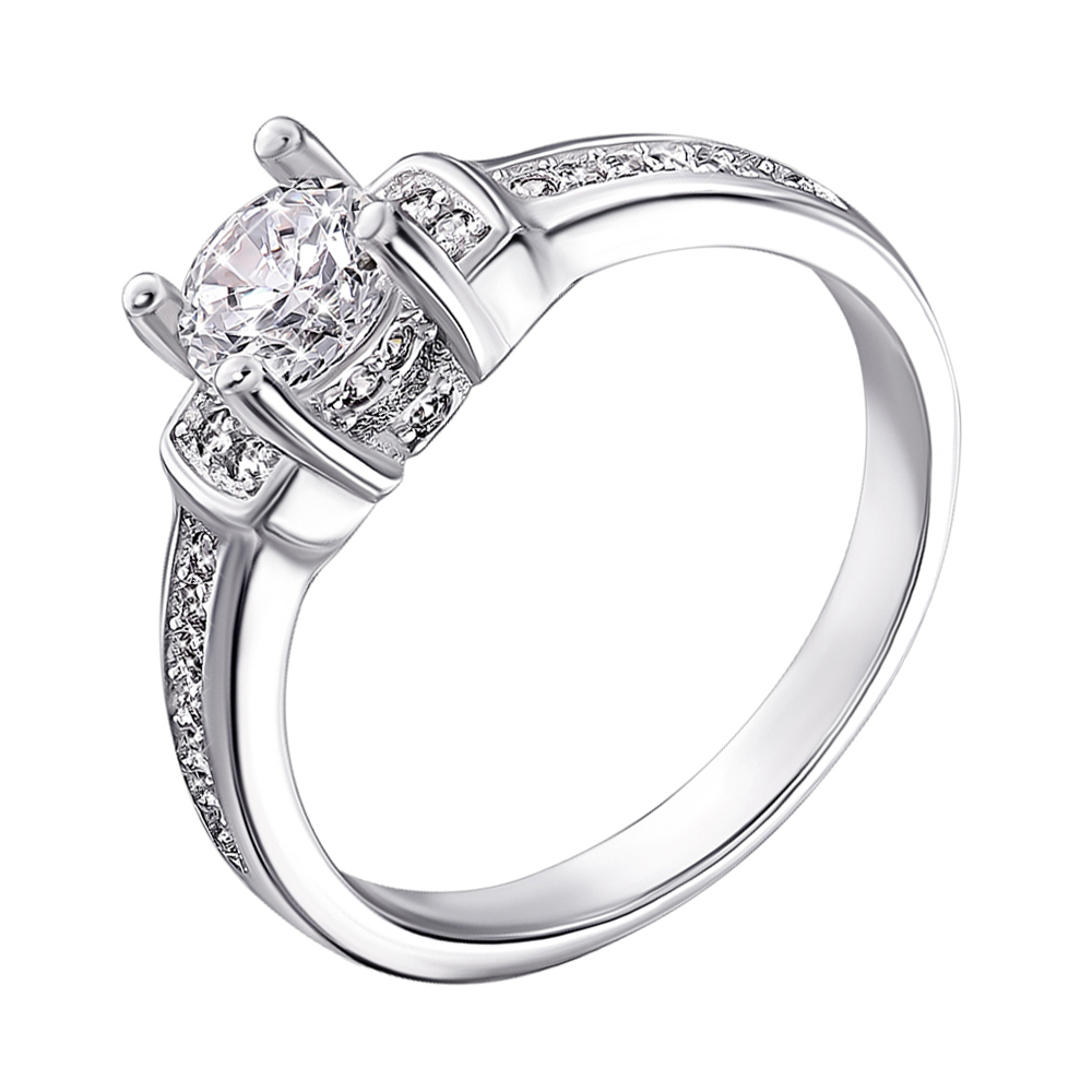 Серебряное кольцо с кристаллами циркония 000126833 16 размера 
Серебряное кольцо с кристаллами циркония 000126833 16 размера