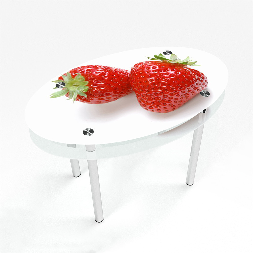 Стіл БЦ-стіл Овальний з проходить полицею Red berry Еко (650 x 1100 x 750)
