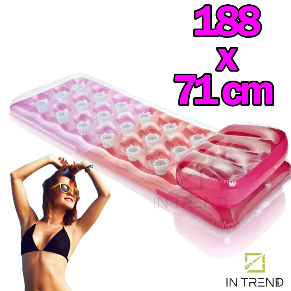 Пляжный надувной матрас – шезлонг с подушкой Intex 188 x 71 см Antistress Одноместный детский и взрослый матрац для пляжа и бассейна - Прочный водный плот для плавания и отдыха, Розовый
Пляжный надувной матрас – шезлонг с подушкой Intex 188 x 71 см Antistress Одноместный детский и взрослый матрац для пляжа и бассейна - Прочный водный плот для плавания и отдыха, Розовый