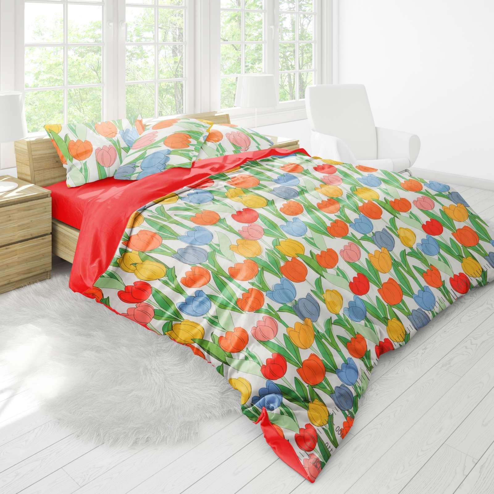 Комплект Облака постельного белья Сатин 100 % Хлопок Детский 110*160 Тюльпаны Весна 
Комплект Облака постельного белья Сатин 100 % Хлопок Детский 110*160 Тюльпаны Весна