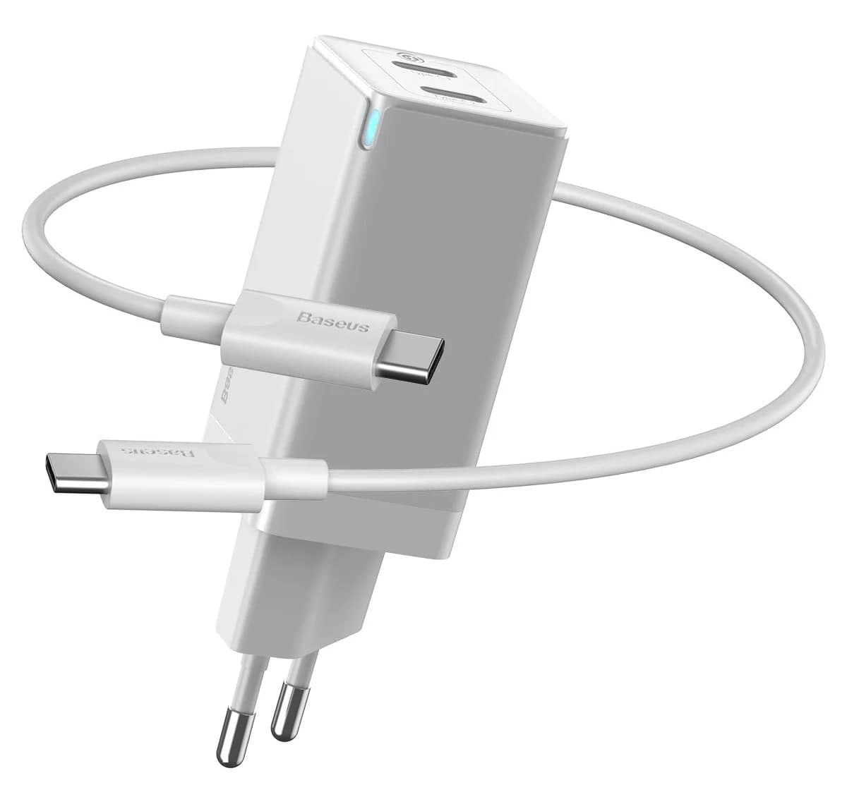 Быстрое зарядное устройство Baseus GaN2 Quick Charger 45W Type-C + Type-C (с кабелем Type-C to Type-C на 60W) White
Быстрое зарядное устройство Baseus GaN2 Quick Charger 45W Type-C + Type-C (с кабелем Type-C to Type-C на 60W) White