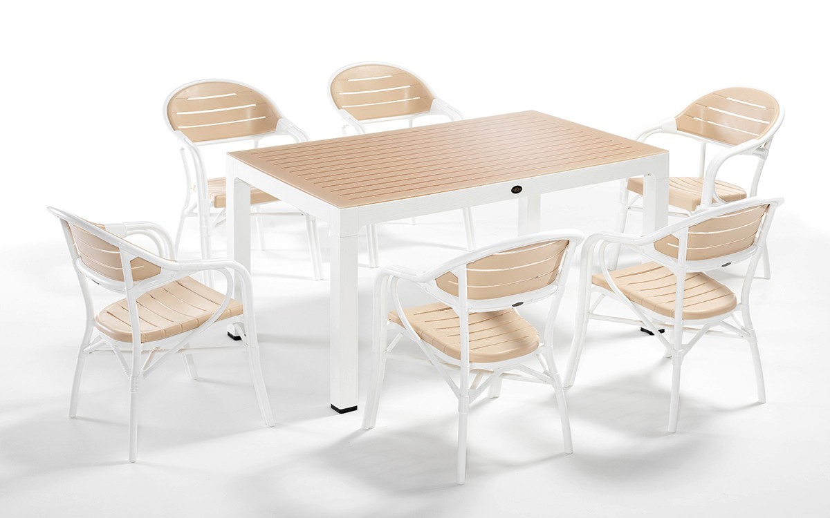 Комплект садовой мебели "Bamboo For 6" Novussi, (стол 90*150, 6 кресла) Слоновая кость+белый
Комплект садовой мебели "Bamboo For 6" Novussi, (стол 90*150, 6 кресла) Слоновая кость+белый