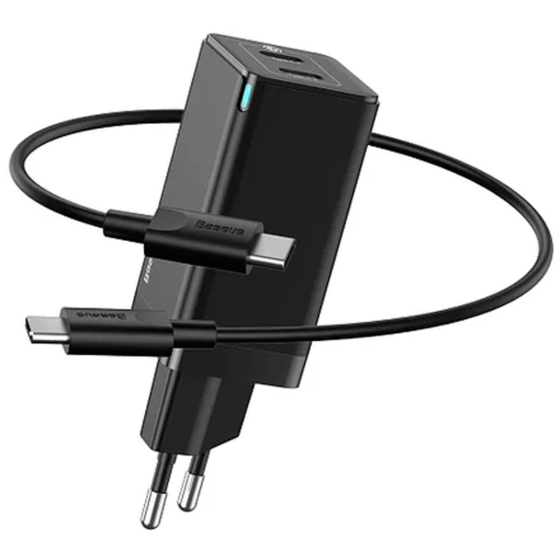 СЗУ 2Type-C Baseus GaN2 QC 4.0 PD 3.0 3A 45W + Cable Type-C-Type-C (CCGAN-M01) Black
СЗУ 2Type-C Baseus GaN2 QC 4.0 PD 3.0 3A 45W + Cable Type-C-Type-C (CCGAN-M01) Black
