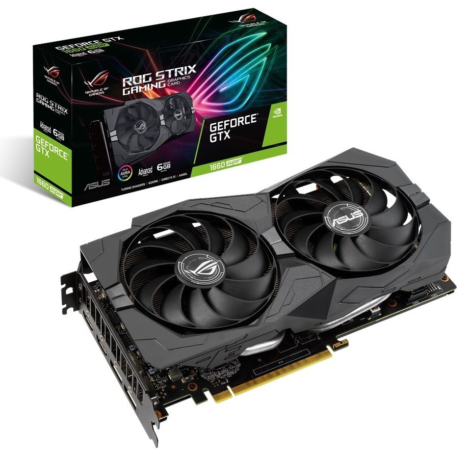 Видеокарта Asus GeForce GTX 1660 SUPER, ROG GAMING Advanced Edition, 6Gb GDDR6, 192-bit, 2xHDMI/2xDP, 1845/14002 MHz, 8-pin (ROG-STRIX-GTX1660S-A6G-GAMING)
Видеокарта Asus GeForce GTX 1660 SUPER, ROG GAMING Advanced Edition, 6Gb GDDR6, 192-bit, 2xHDMI/2xDP, 1845/14002 MHz, 8-pin (ROG-STRIX-GTX1660S-A6G-GAMING)