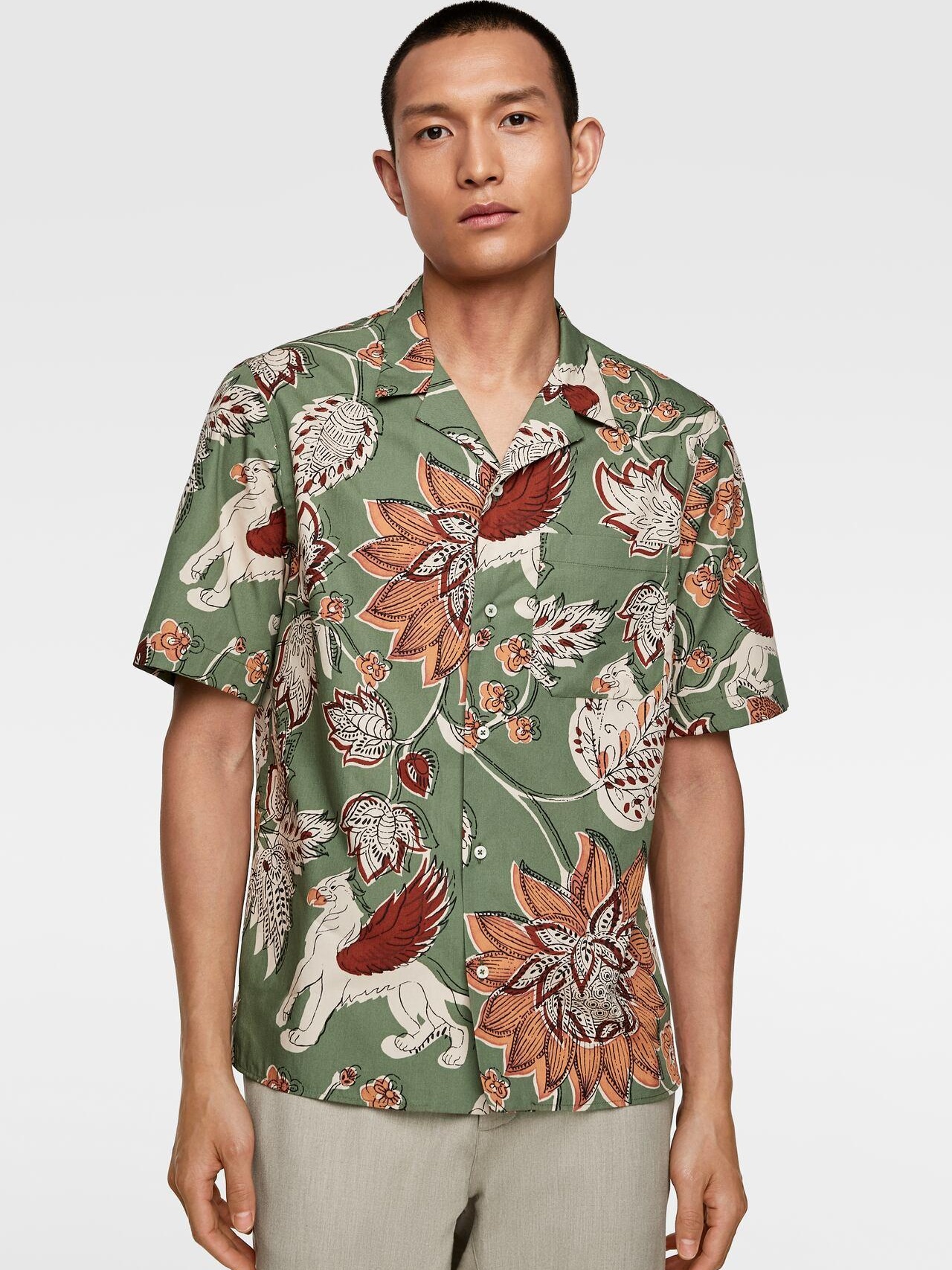 Рубашка Zara 4434/233/500-AAPL M Зеленая в узоры
Рубашка Zara 4434/233/500-AAPL M Зеленая в узоры