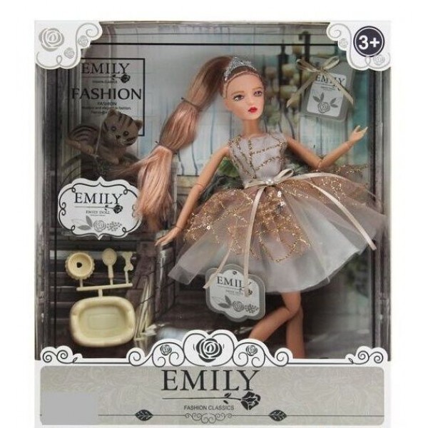 Кукла с шарнирами Эмили Emily в платье с блестками, волосы украшены диадемой, с аксессуарами и питомцем QJ 090 B
Кукла с шарнирами Эмили Emily в платье с блестками, волосы украшены диадемой, с аксессуарами и питомцем QJ 090 B