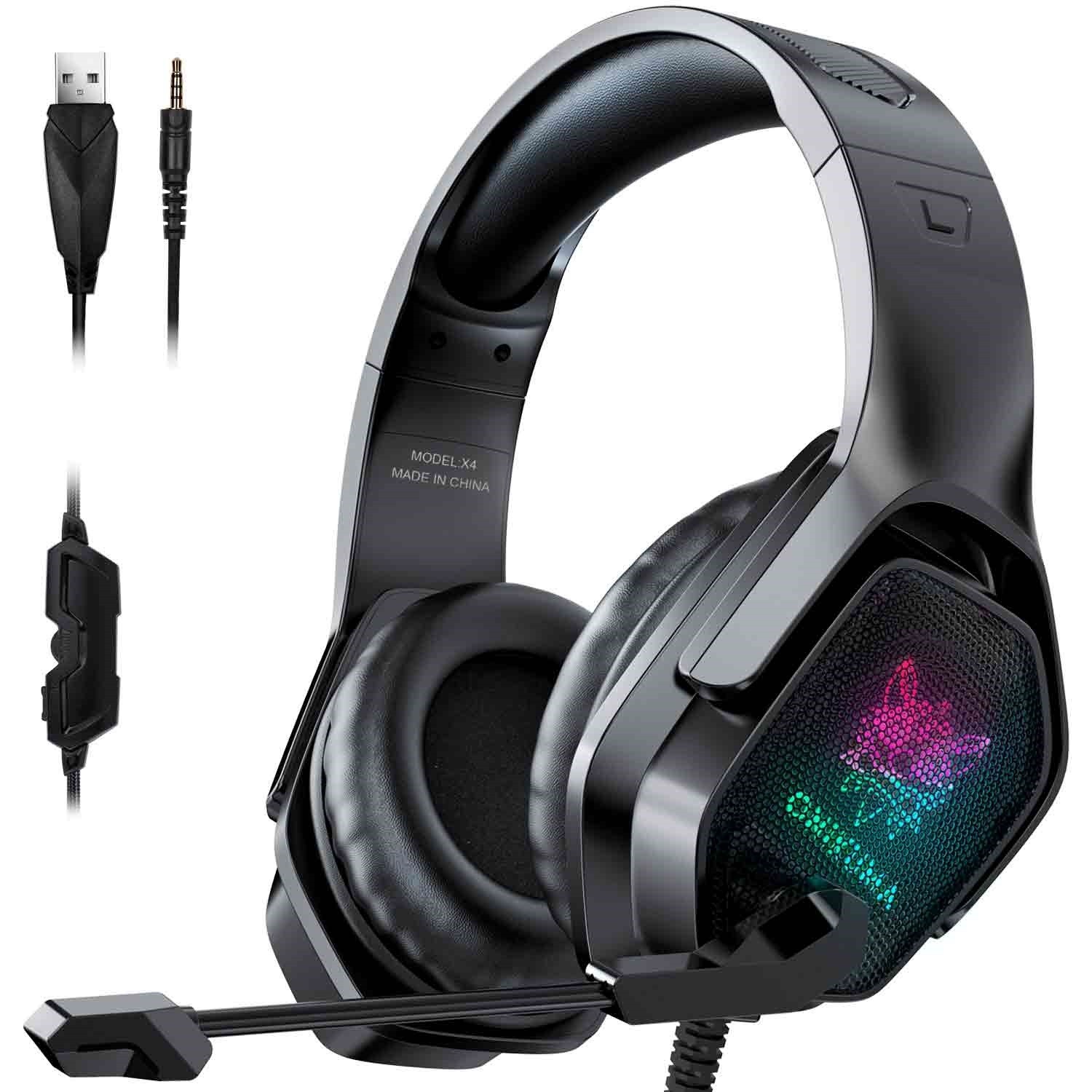 Игровые, геймерские стерео накладные наушники с микрофоном и подсветкой ONIKUMA Gaming RGB X4 Черные
Игровые, геймерские стерео накладные наушники с микрофоном и подсветкой ONIKUMA Gaming RGB X4 Черные