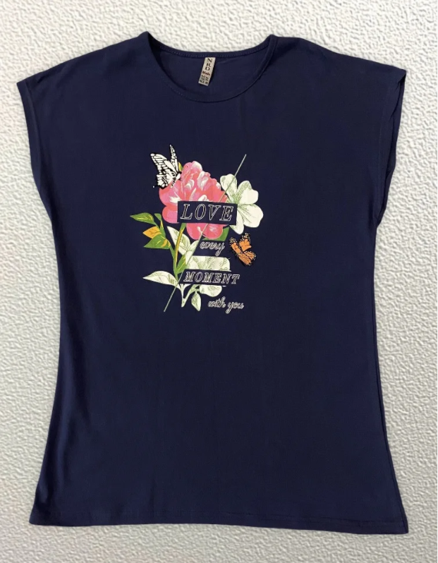 Жіноча Футболка HAZARD Піон метелик Love every moment синя Батал 211391 (3XL (54))
Жіноча Футболка HAZARD Піон метелик Love every moment синя Батал 211391 (3XL (54))