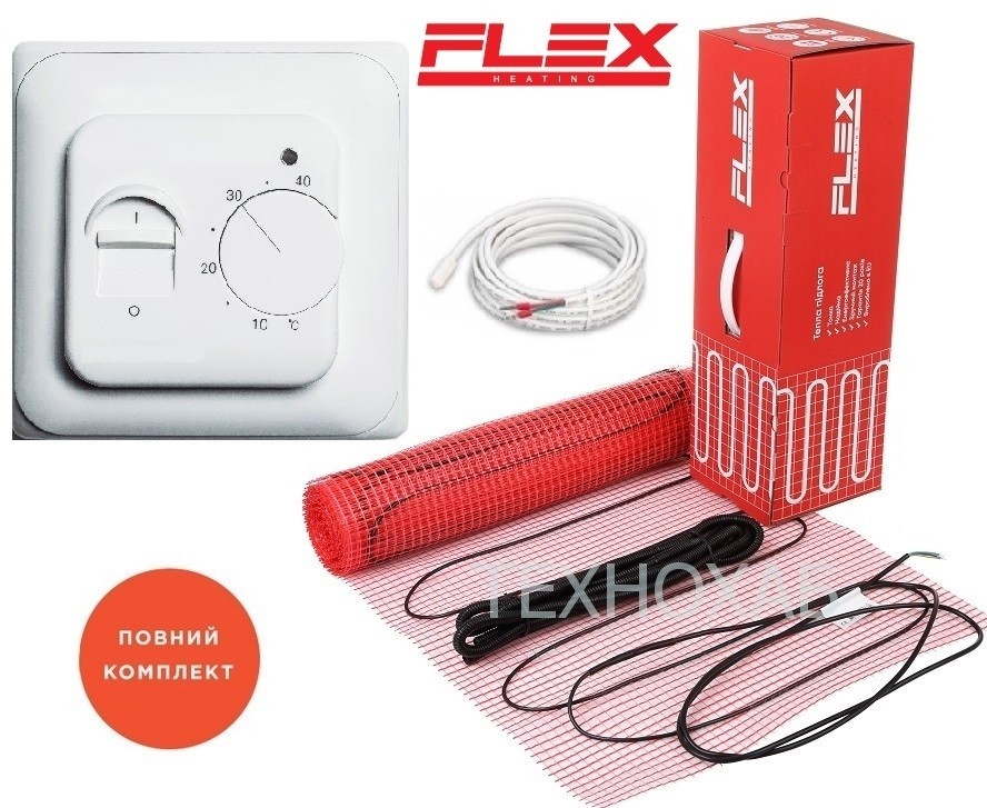 Кабельный мат Flex EHM 2,0м²/350Вт/ 175Вт/м² теплый пол электрический под плитку с механическим терморегулятором RTC 70
Кабельный мат Flex EHM 2,0м²/350Вт/ 175Вт/м² теплый пол электрический под плитку с механическим терморегулятором RTC 70