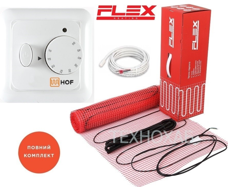 Нагревательный мат Flex EHM 2,5м²/437,5Вт/ 175Вт/м² электрический теплый пол под плитку с механическим терморегулятором HOF 320
Нагревательный мат Flex EHM 2,5м²/437,5Вт/ 175Вт/м² электрический теплый пол под плитку с механическим терморегулятором HOF 320