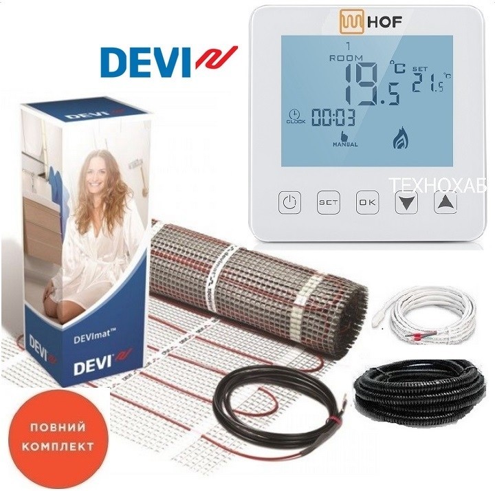 Теплый пол DEVI 7,0 м²/ 1050Ват/ DTIR-150Вт/м² двухжильный нагревательный мат с сенсорным программируемым терморегулятором HOF sen
Теплый пол DEVI 7,0 м²/ 1050Ват/ DTIR-150Вт/м² двухжильный нагревательный мат с сенсорным программируемым терморегулятором HOF sen