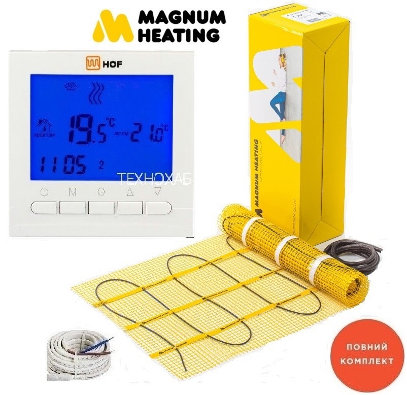 Теплый пол Magnum 4,0м²/ 600Ват/ 150Вт/м² электрический тонкий нагревательный мат под плитку с программируемым терморегулятором HOF pro
Теплый пол Magnum 4,0м²/ 600Ват/ 150Вт/м² электрический тонкий нагревательный мат под плитку с программируемым терморегулятором HOF pro