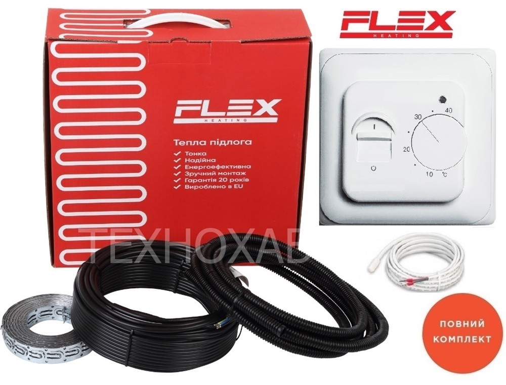 Теплый пол Flex 1,5м²-1,8м²/262,5Вт (15м) кабель тонкий нагревательный двужильный под плитку EHC-17,5Вт/м с механическим терморегулятором RTC 70
Теплый пол Flex 1,5м²-1,8м²/262,5Вт (15м) кабель тонкий нагревательный двужильный под плитку EHC-17,5Вт/м с механическим терморегулятором RTC 70