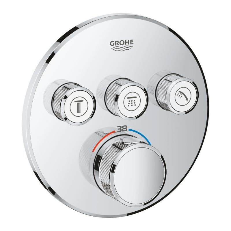 Внешняя часть термостатического смесителя для душа Grohe Grohtherm SmartControl 29121000 на три потребителя
Внешняя часть термостатического смесителя для душа Grohe Grohtherm SmartControl 29121000 на три потребителя