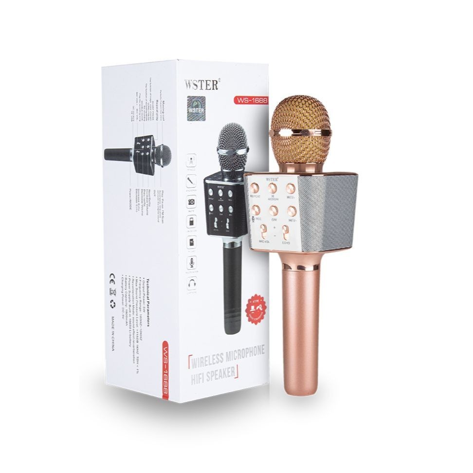 Микрофон Wster WS-1688 детский с динамиком для детей караоке беспроводной + функция Bluetooth Розовое золото (10146)
Микрофон Wster WS-1688 детский с динамиком для детей караоке беспроводной + функция Bluetooth Розовое золото (10146)