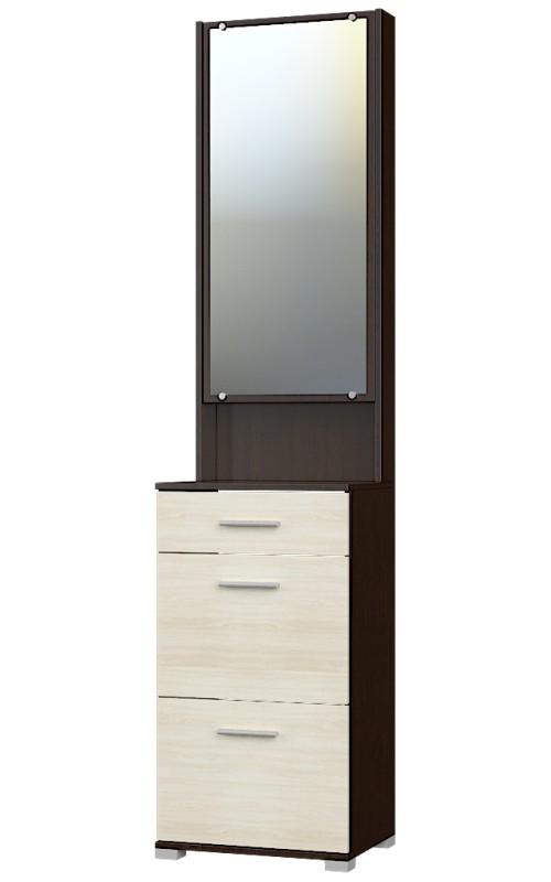 Тумба для обуви с зеркалом Эверест Бриз ТО-4 Комби Венге темный + Дуб молочный 
Тумба для обуви с зеркалом Эверест Бриз ТО-4 Комби Венге темный + Дуб молочный