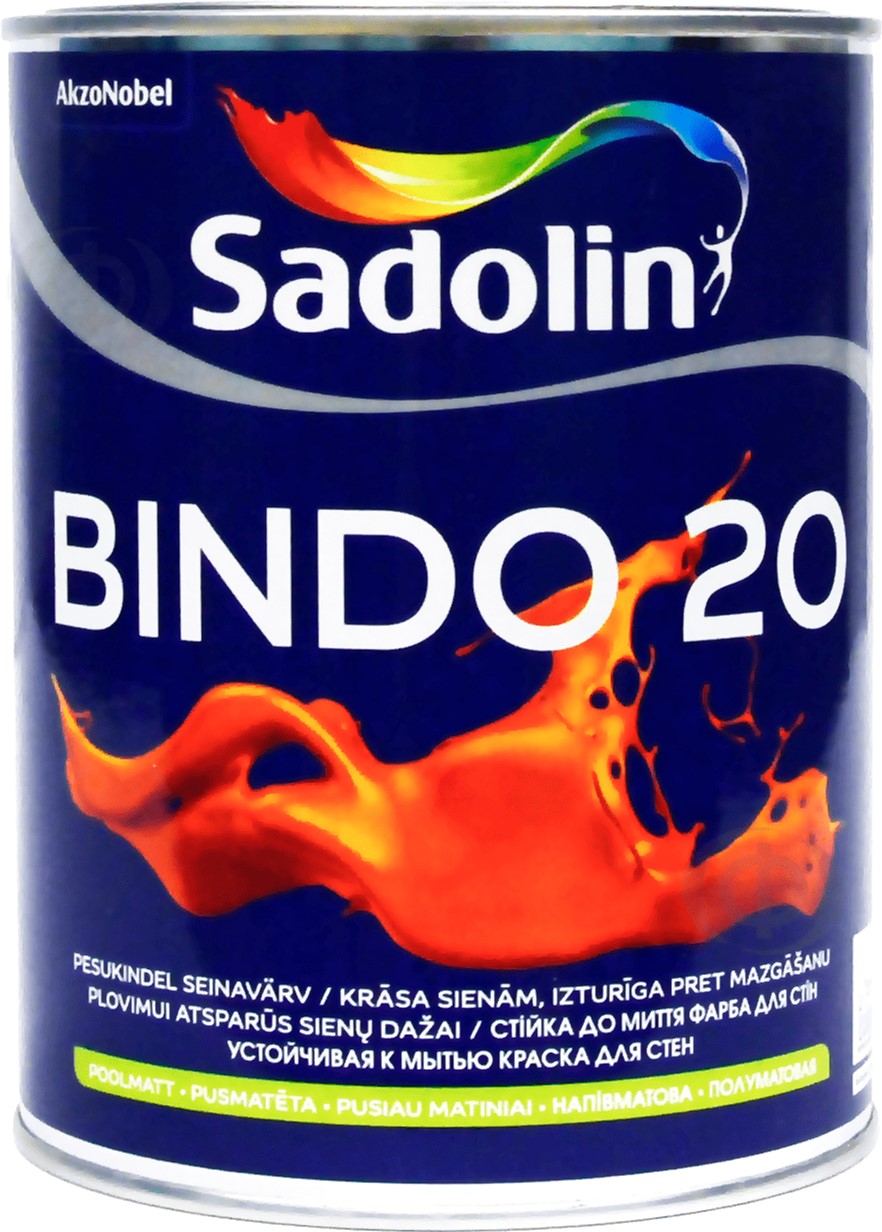 Краска Sadolin Bindo 20 - полуматовая латексная краска для стен и потолка, белая, BW, 1 л (5072639)
Краска Sadolin Bindo 20 - полуматовая латексная краска для стен и потолка, белая, BW, 1 л (5072639)