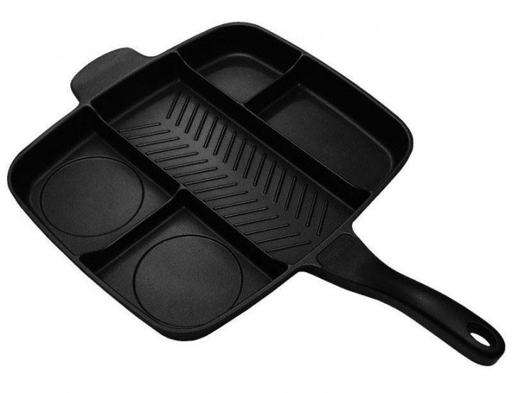 Сковорода гриль универсальная из нержавеющей стали многофункциональная MAGIC PAN 32 x 28 см 5 секций 5 в 1 алюминиевая с антипригарным покрытием Черная
Сковорода гриль универсальная из нержавеющей стали многофункциональная MAGIC PAN 32 x 28 см 5 секций 5 в 1 алюминиевая с антипригарным покрытием Черная