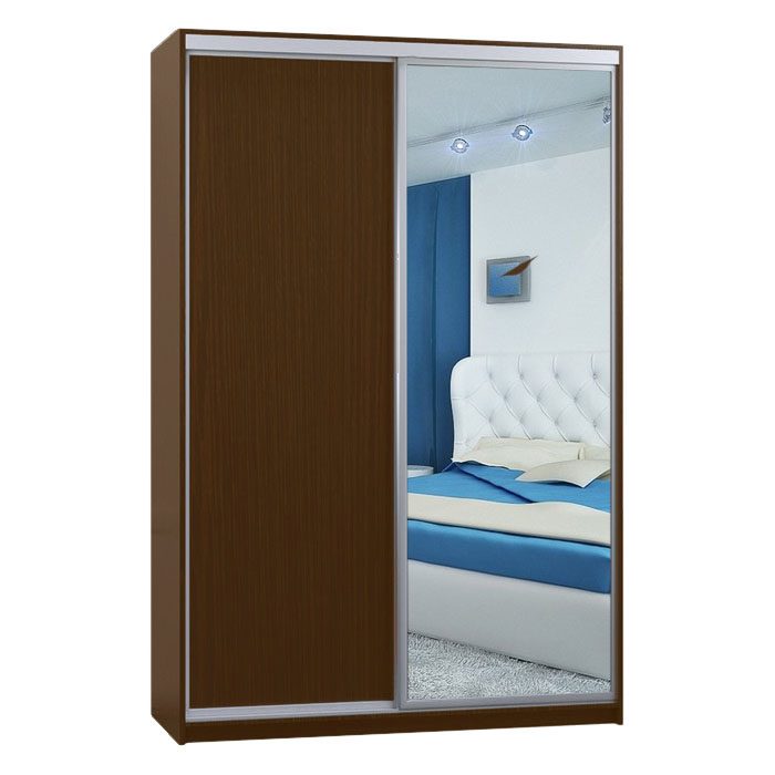 Шкаф-купе Zevs Двухдверный ШК-1 Зеркало+ДСП 120х60х240 орех лесной 
Шкаф-купе Zevs Двухдверный ШК-1 Зеркало+ДСП 120х60х240 орех лесной