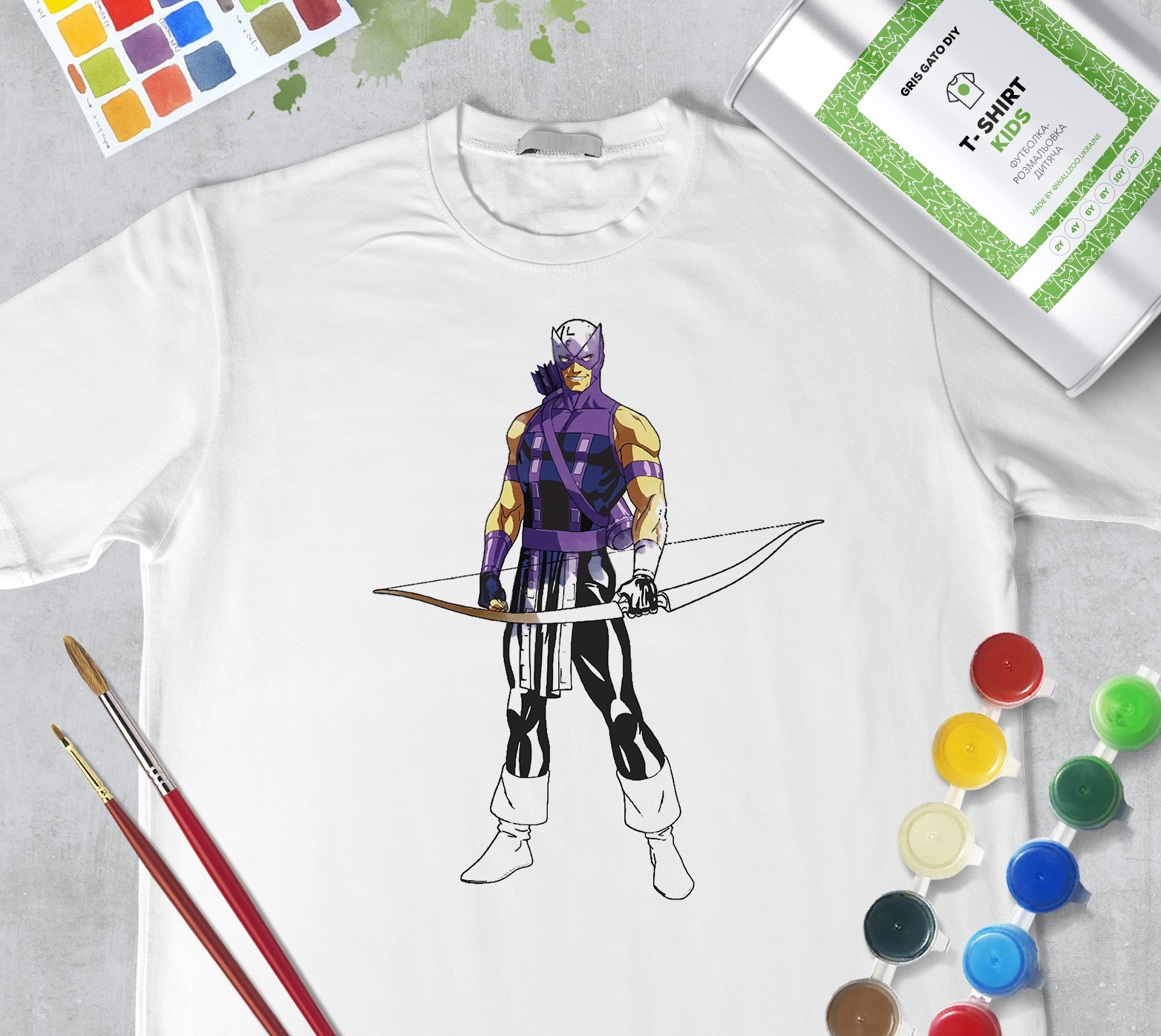 Набор для рисования для девочек "Соколиный глаз" Хоукай" Hawkeye" Футболка-раскраска белая (+краски и 2 кисточки) WallZoo 104см 3-4 года
Набор для рисования для девочек "Соколиный глаз" Хоукай" Hawkeye" Футболка-раскраска белая (+краски и 2 кисточки) WallZoo 104см 3-4 года