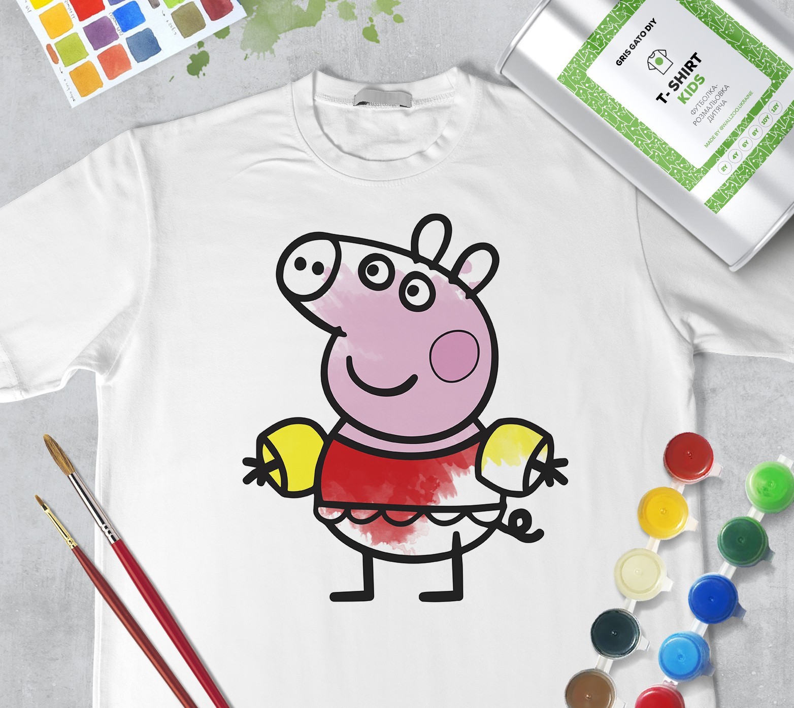 Набор для рисования для мальчиков "Свинка Пеппа" Peppa Pig" Футболка-раскраска белая (+краски и 2 кисточки) WallZoo 116см 5-6 лет
Набор для рисования для мальчиков "Свинка Пеппа" Peppa Pig" Футболка-раскраска белая (+краски и 2 кисточки) WallZoo 116см 5-6 лет