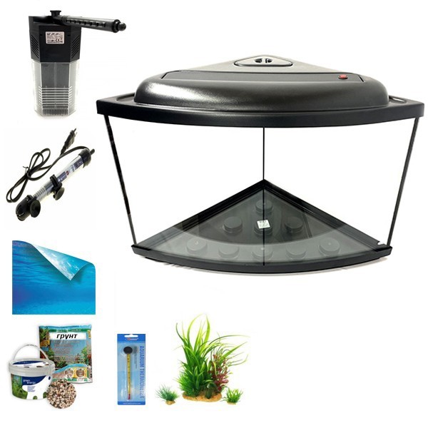 Аквариумный комплект "Zoocool Black" Led Light УГЛОВОЙ (крышка LED) 570-570-500 мм 97 л 6 мм
Аквариумный комплект "Zoocool Black" Led Light УГЛОВОЙ (крышка LED) 570-570-500 мм 97 л 6 мм