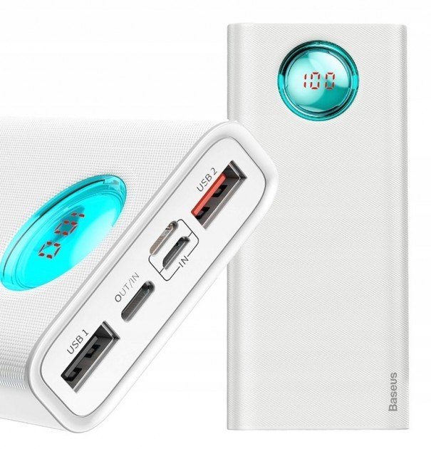 Павербанк Baseus 18W Quick Charge 20000mAh|2USB/Type-C/Lightning/Micro|для MacBook/iPad/iPhone/ Xiaomi/ Samsung/Huawei White
Павербанк Baseus 18W Quick Charge 20000mAh|2USB/Type-C/Lightning/Micro|для MacBook/iPad/iPhone/ Xiaomi/ Samsung/Huawei White