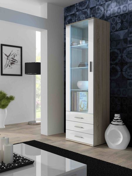 Витрина для гостиной высокая CAMA SOHO S1 Дуб сонома/Белый глянец с подсветкой Польша
Витрина для гостиной высокая CAMA SOHO S1 Дуб сонома/Белый глянец с подсветкой Польша