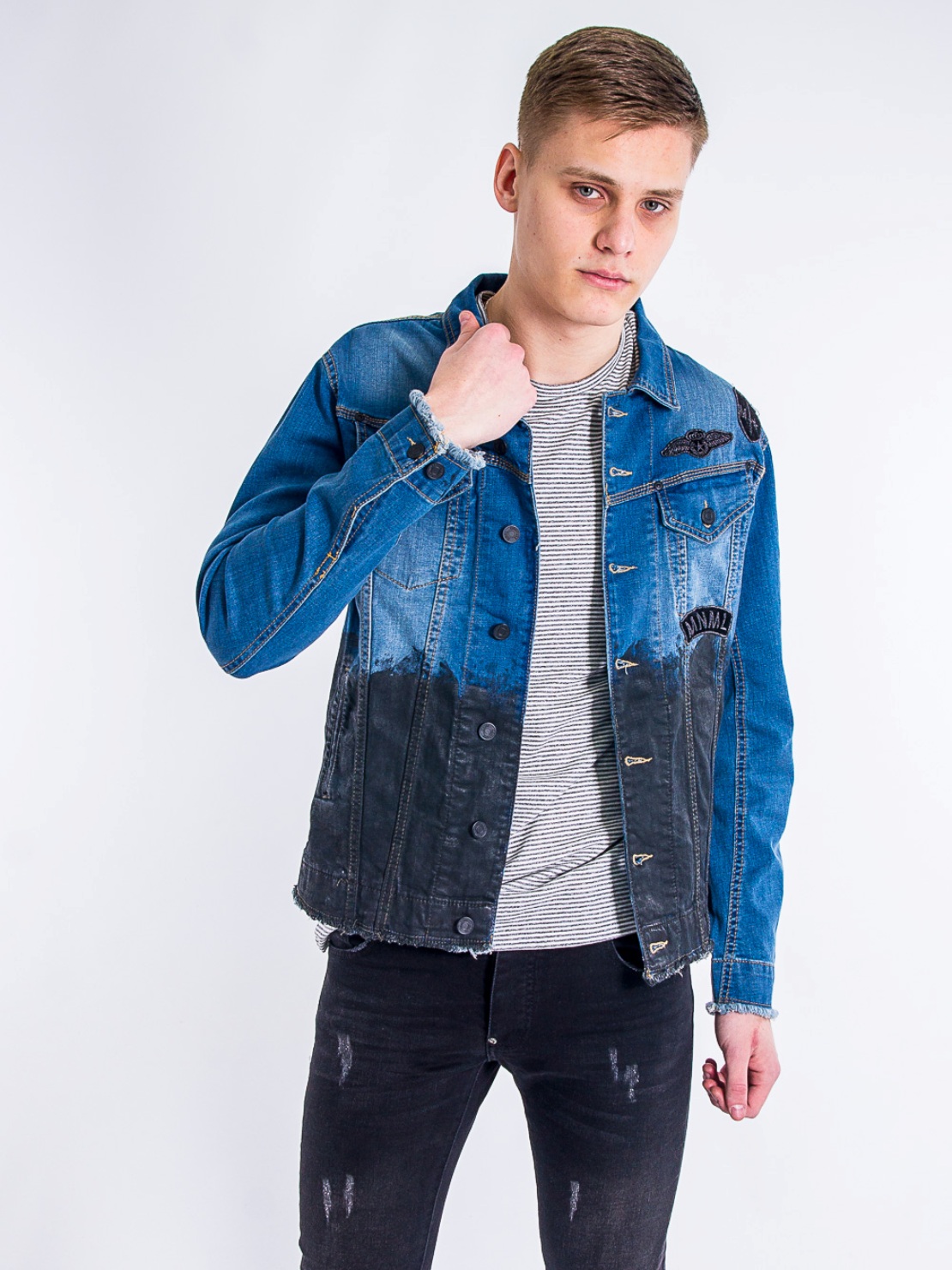 Джинсовая куртка MNML KM012/2  черный + синий, Джинсовая куртка MNML KM012/2 M черный + синий 
Джинсовая куртка MNML KM012/2  черный + синий, Джинсовая куртка MNML KM012/2 M черный + синий