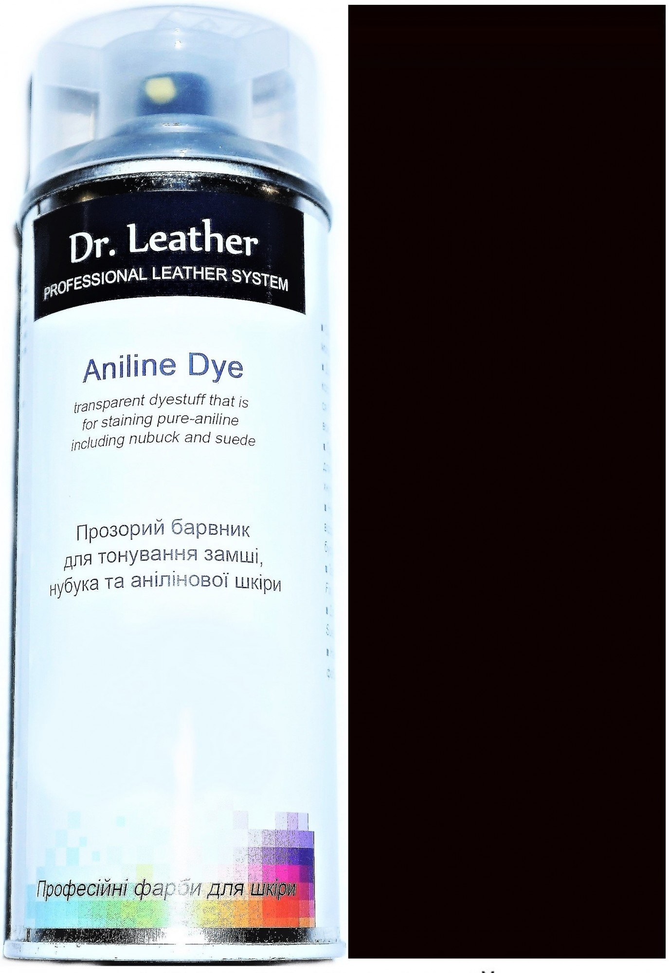 Фарба аерозольна для замші аніліна нубуку велюру DrLeather 384мл Чорний F008 0013
Фарба аерозольна для замші аніліна нубуку велюру DrLeather 384мл Чорний F008 0013