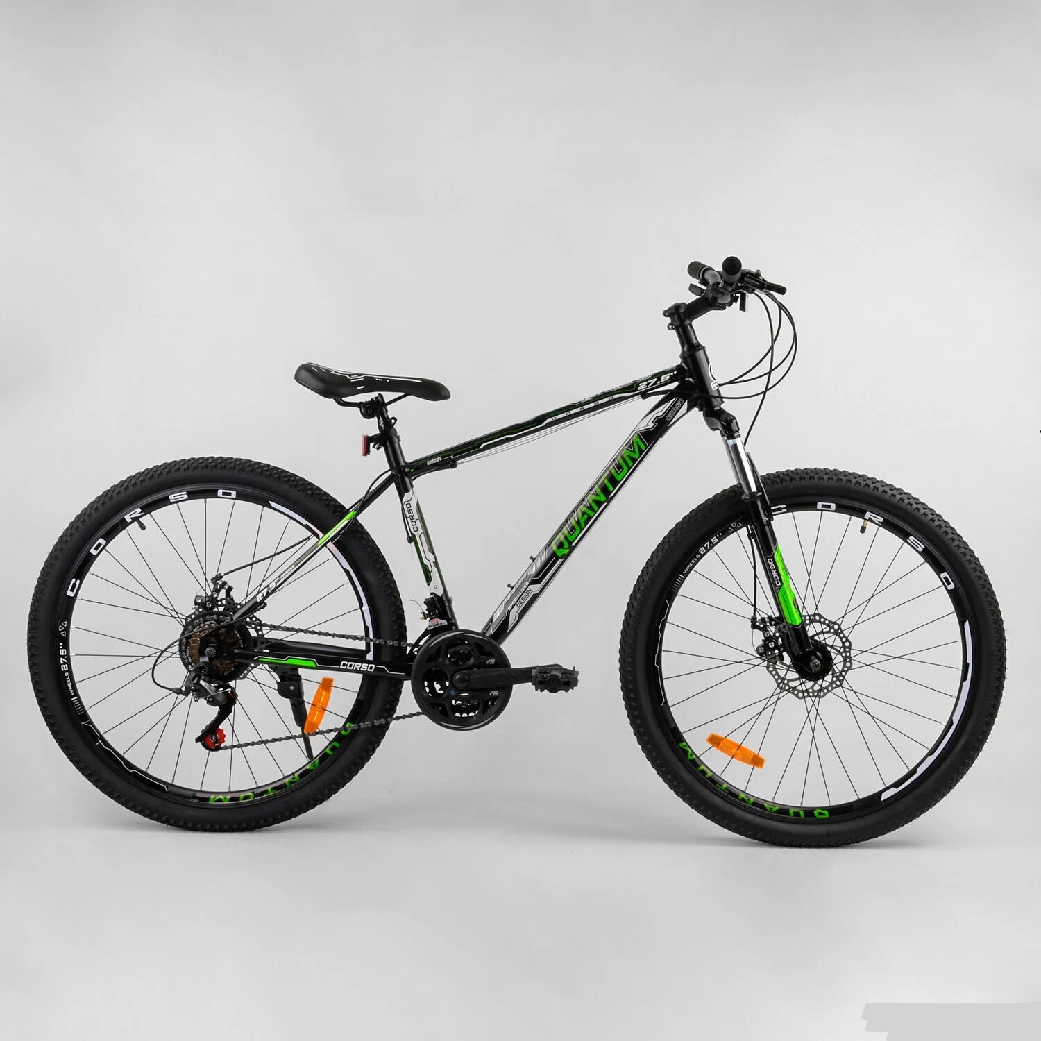 Велосипед Спортивный Corso «QUANTUM» 27.5" дюймов 31093(2)рама стальная 17.5’’,SunRun 21 скорость Черный с зеленым
Велосипед Спортивный Corso «QUANTUM» 27.5" дюймов 31093(2)рама стальная 17.5’’,SunRun 21 скорость Черный с зеленым