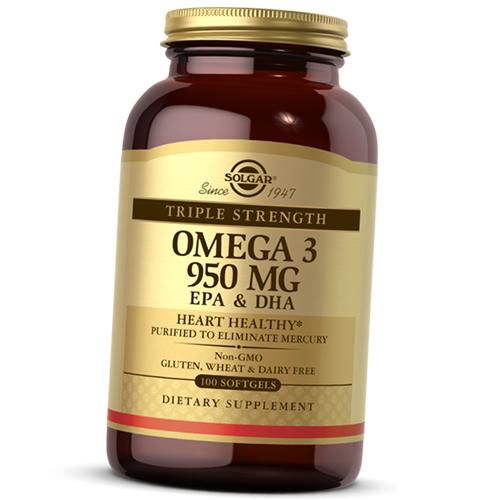Рыбий жир, Омега 3 Тройной концентрации, Triple Strength Omega-3 950, Solgar 100гелкапс (67313006)
Рыбий жир, Омега 3 Тройной концентрации, Triple Strength Omega-3 950, Solgar 100гелкапс (67313006)