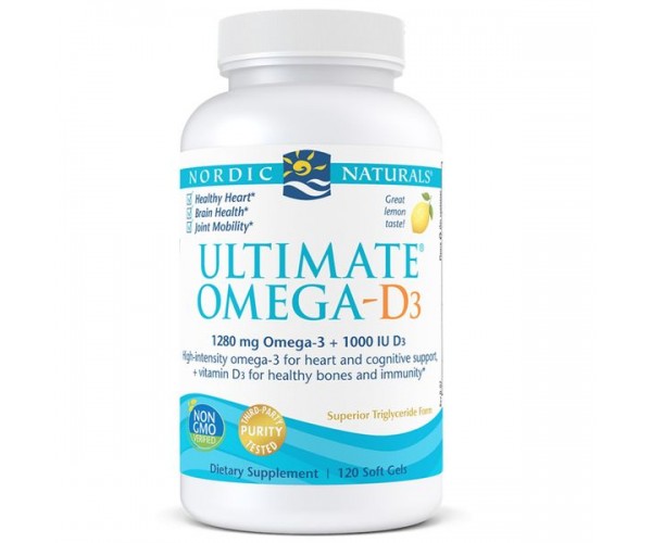 Риб'ячий жир Омега-3 Ultimate Omega-D3 Nordic Naturals лимон 1000 мг 120 капсул (NN063)
Риб'ячий жир Омега-3 Ultimate Omega-D3 Nordic Naturals лимон 1000 мг 120 капсул (NN063)