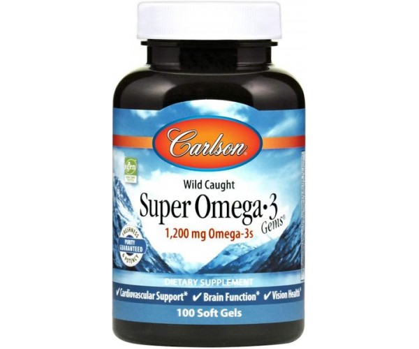 Риб'ячий жир Wild Caught Super Omega·3 Gems Fish Oil Carlson Labs 1200 мг 100 капсул (CAR081)
Риб'ячий жир Wild Caught Super Omega·3 Gems Fish Oil Carlson Labs 1200 мг 100 капсул (CAR081)