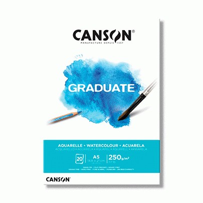 Блок акварельной бумаги холодного прессования Canson Graduate Watercolour 250 гр А5
Блок акварельной бумаги холодного прессования Canson Graduate Watercolour 250 гр А5