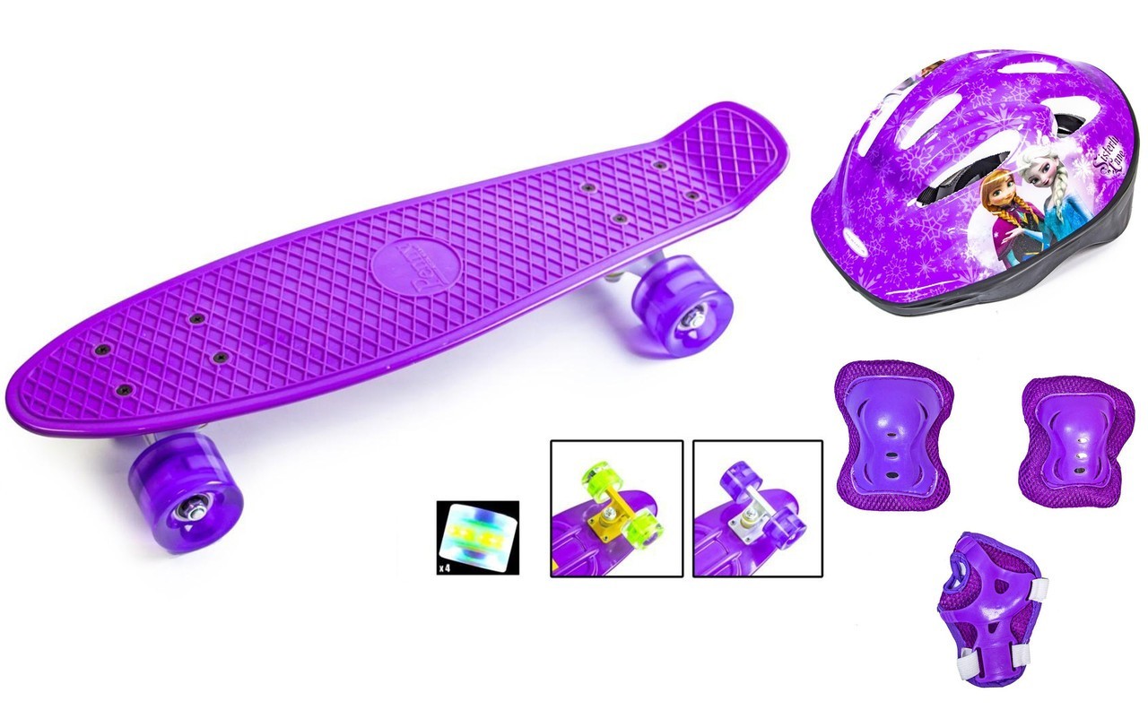 Пенни Борд Scale Sport фиолетовый цвет с комплектом защиты светящиеся колеса
Пенни Борд Scale Sport фиолетовый цвет с комплектом защиты светящиеся колеса