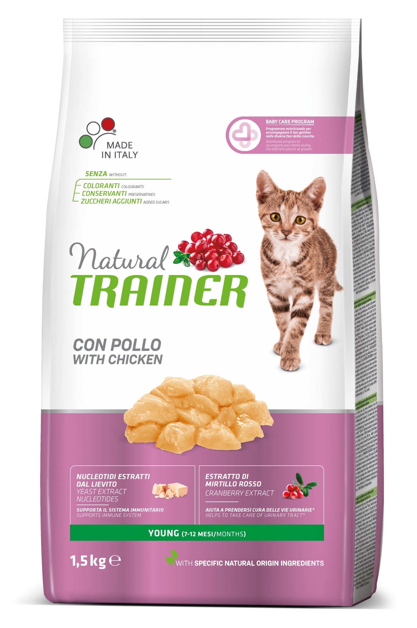 Сухий корм для кішок Trainer Natural Super Premium Young Cat 1.5 кг з смаком свіжої курятини
Сухий корм для кішок Trainer Natural Super Premium Young Cat 1.5 кг з смаком свіжої курятини