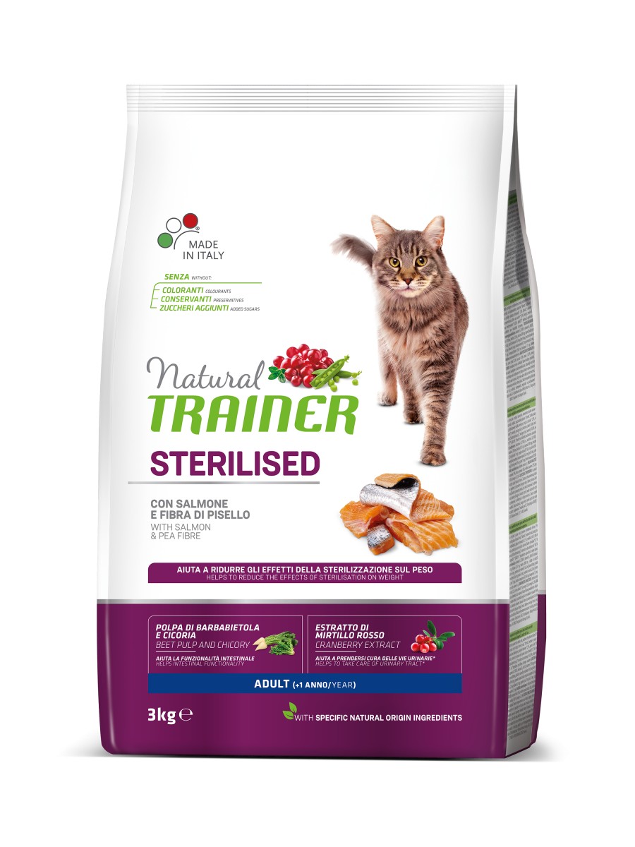 Сухий корм для кішок Trainer Natural Super Premium Adult Sterilised with Salmon 3 кг з лососем
Сухий корм для кішок Trainer Natural Super Premium Adult Sterilised with Salmon 3 кг з лососем