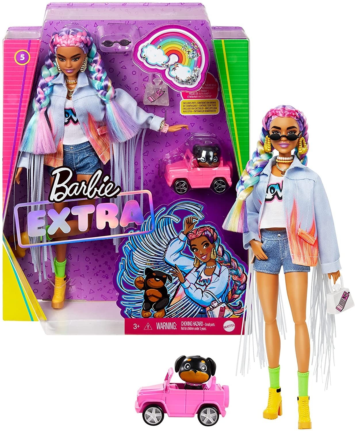 Кукла Barbie Extra Doll #5 Барби Экстра с радужными косичками в джинсовой куртке (GRN29)
Кукла Barbie Extra Doll #5 Барби Экстра с радужными косичками в джинсовой куртке (GRN29)