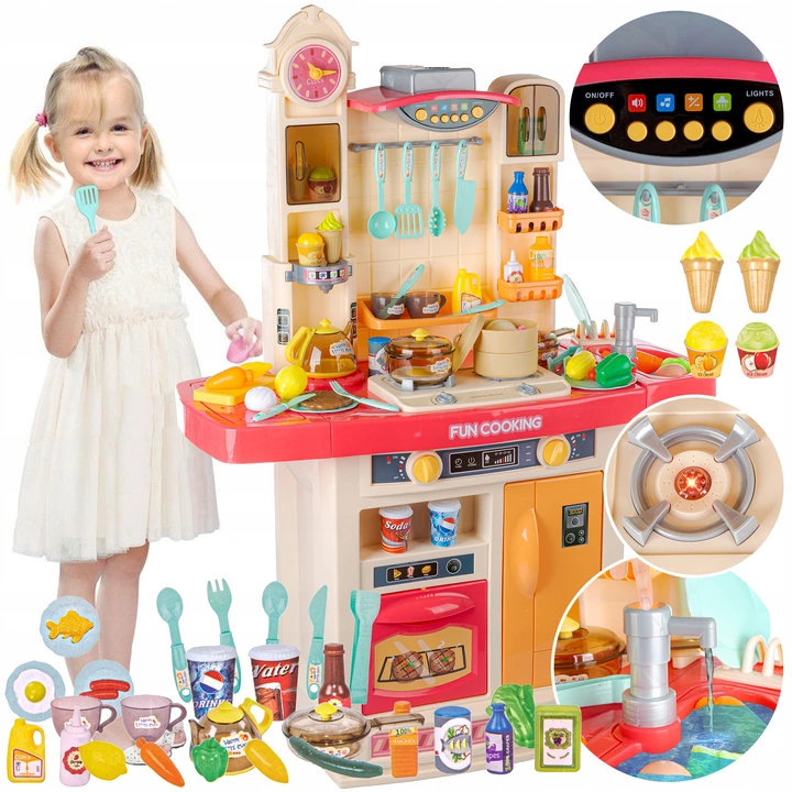 Детская большая интерактивная кухня Fun Cooking 998 B - ВОДА, ПАР, ЗВУК, СВЕТ - 56 предметов - 100 см
Детская большая интерактивная кухня Fun Cooking 998 B - ВОДА, ПАР, ЗВУК, СВЕТ - 56 предметов - 100 см