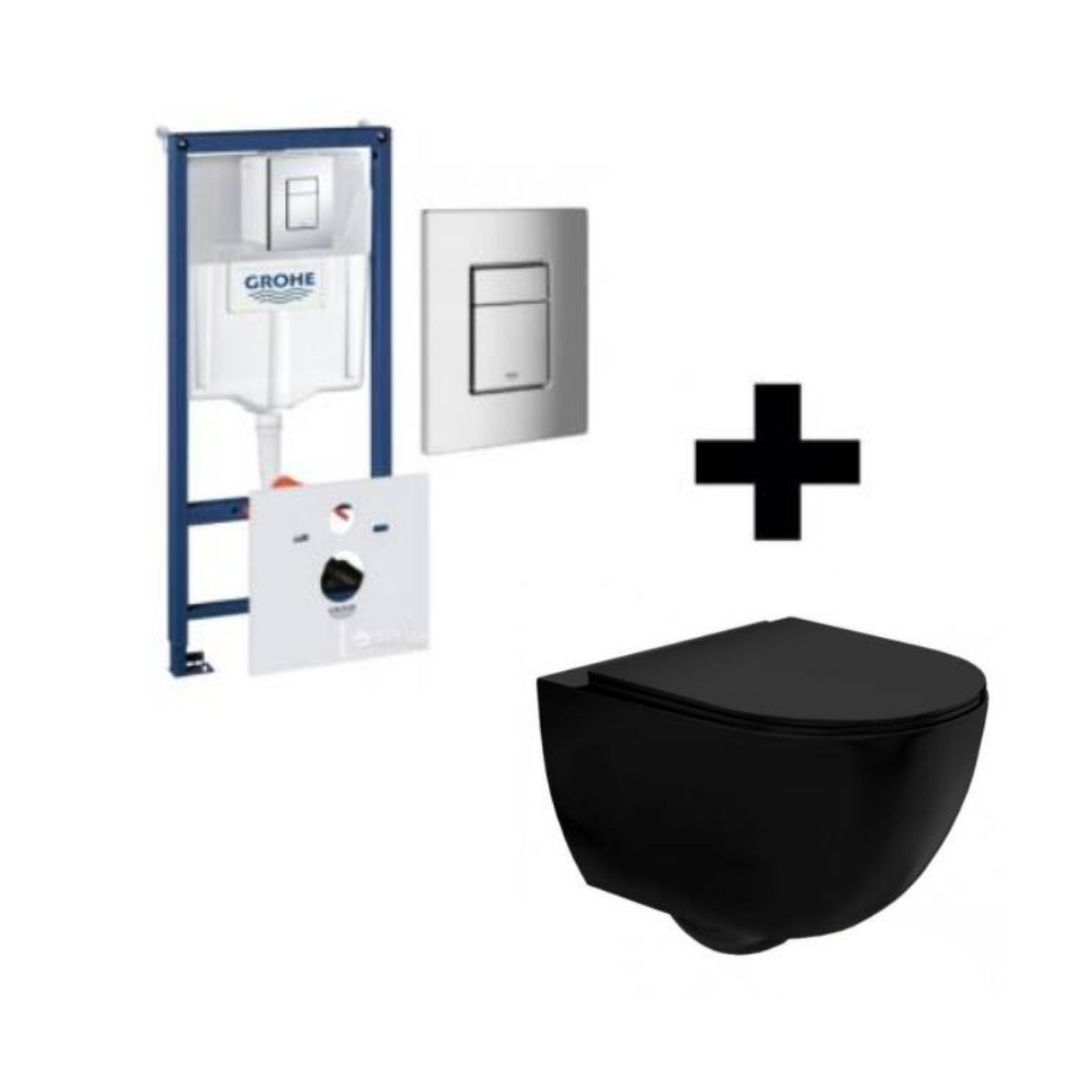 Инсталляция GROHE COSMOPOLITAN + унитаз REA CARLO MINI RIMLESS FLAT чёрный матовый + крышка-сидение SLIM + панель смыва Skate Cosmopolitan хром
Инсталляция GROHE COSMOPOLITAN + унитаз REA CARLO MINI RIMLESS FLAT чёрный матовый + крышка-сидение SLIM + панель смыва Skate Cosmopolitan хром