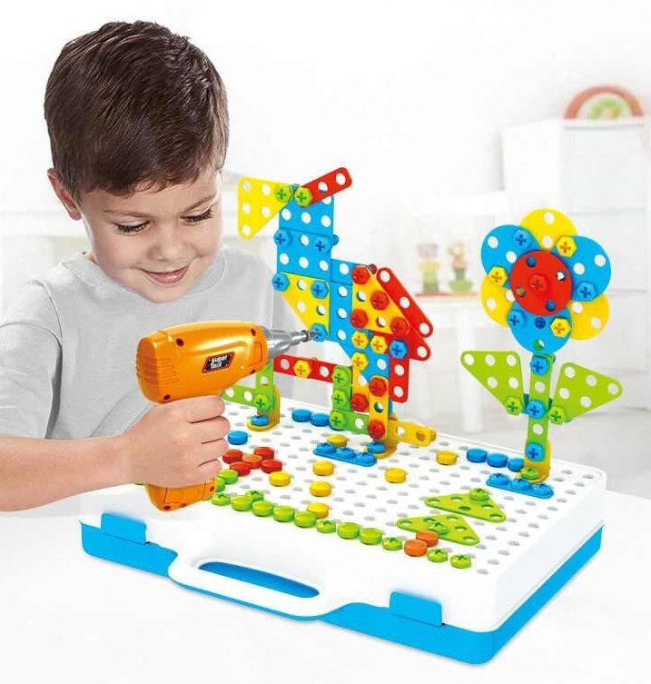 Детский пластмассовый конструктор с шуруповертом для мальчика СТ Creative Puzzle 4в1
Детский пластмассовый конструктор с шуруповертом для мальчика СТ Creative Puzzle 4в1